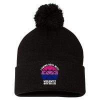 Lgbt Pride I Swing Both Ways Violently With An Axe Pom Pom 12in Knit Beanie