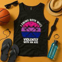 Lgbt Pride I Swing Both Ways Violently With An Axe Tank Top