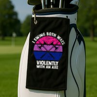 Lgbt Pride I Swing Both Ways Violently With An Axe Golf Towel