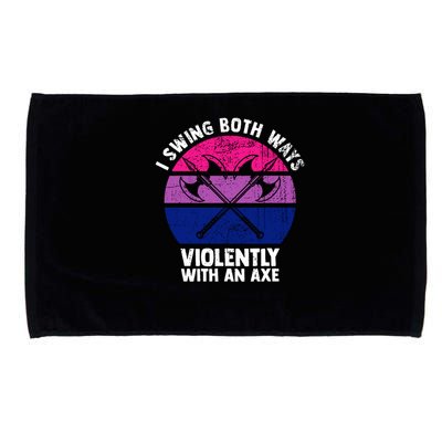 Lgbt Pride I Swing Both Ways Violently With An Axe Microfiber Hand Towel