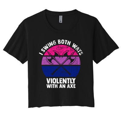 Lgbt Pride I Swing Both Ways Violently With An Axe Crop Top
