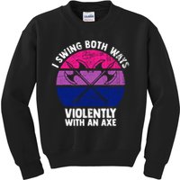 Lgbt Pride I Swing Both Ways Violently With An Axe Kids Sweatshirt