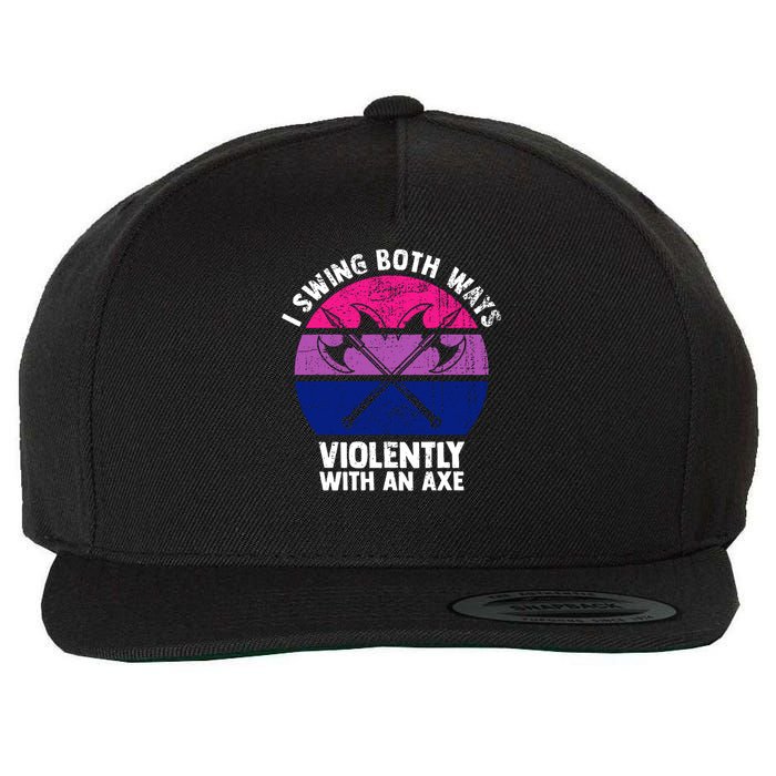 Lgbt Pride I Swing Both Ways Violently With An Axe Wool Snapback Cap