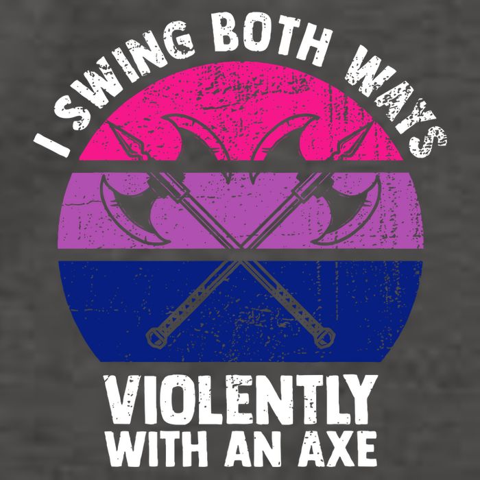 Lgbt Pride I Swing Both Ways Violently With An Axe Vector Backpack