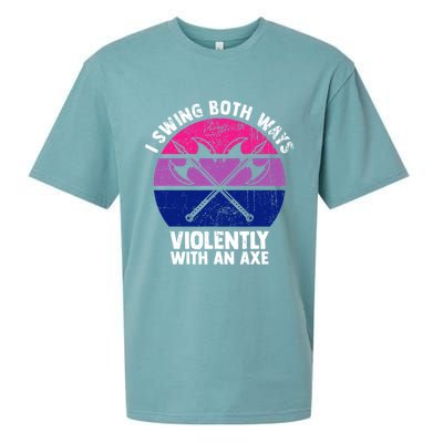 Lgbt Pride I Swing Both Ways Violently With An Axe Sueded Cloud Jersey T-Shirt