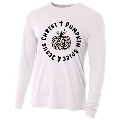 Leopard Pumpkin Jesus Christ Pumpkin Spice For Thanksgiving Cooling Performance Long Sleeve Crew