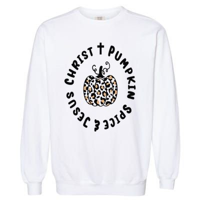 Leopard Pumpkin Jesus Christ Pumpkin Spice for Thanksgiving Garment-Dyed Sweatshirt