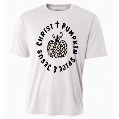 Leopard Pumpkin Jesus Christ Pumpkin Spice for Thanksgiving Cooling Performance Crew T-Shirt