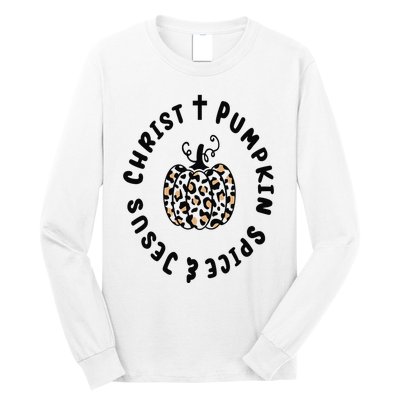 Leopard Pumpkin Jesus Christ Pumpkin Spice for Thanksgiving Long Sleeve Shirt