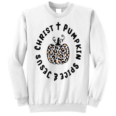 Leopard Pumpkin Jesus Christ Pumpkin Spice for Thanksgiving Sweatshirt