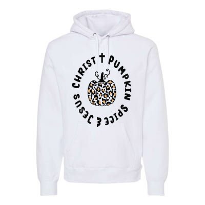 Leopard Pumpkin Jesus Christ Pumpkin Spice for Thanksgiving Premium Hoodie