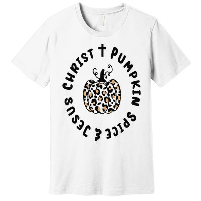 Leopard Pumpkin Jesus Christ Pumpkin Spice for Thanksgiving Premium T-Shirt