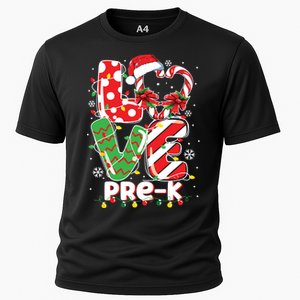 Love Pre K Teacher Christmas Funny Candy Cane Xmas Cooling Performance Crew T-Shirt