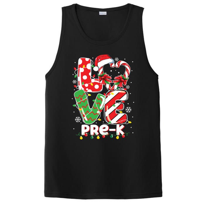 Love Pre K Teacher Christmas Funny Candy Cane Xmas PosiCharge Competitor Tank