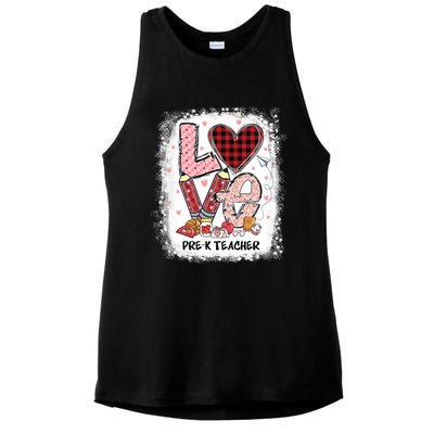 Love Pre K Teacher Happy Valentines Day Gift Ladies PosiCharge Tri-Blend Wicking Tank