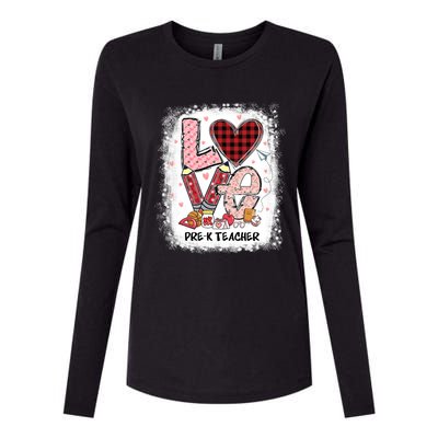 Love Pre K Teacher Happy Valentines Day Gift Womens Cotton Relaxed Long Sleeve T-Shirt