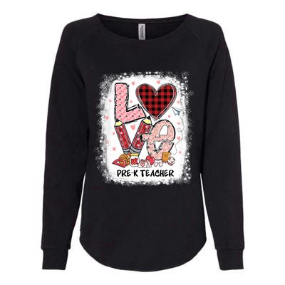 Love Pre K Teacher Happy Valentines Day Gift Womens California Wash Sweatshirt