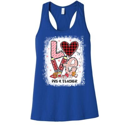 Love Pre K Teacher Happy Valentines Day Gift Women's Racerback Tank