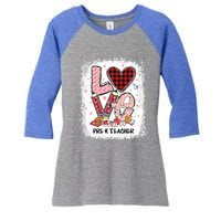 Love Pre K Teacher Happy Valentines Day Gift Women's Tri-Blend 3/4-Sleeve Raglan Shirt