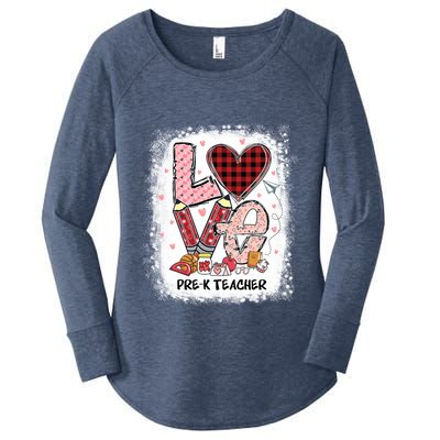 Love Pre K Teacher Happy Valentines Day Gift Women's Perfect Tri Tunic Long Sleeve Shirt