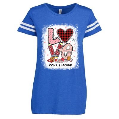 Love Pre K Teacher Happy Valentines Day Gift Enza Ladies Jersey Football T-Shirt