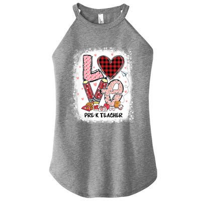 Love Pre K Teacher Happy Valentines Day Gift Women's Perfect Tri Rocker Tank