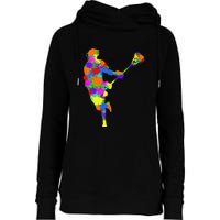 Lacrosse Player Womens Funnel Neck Pullover Hood