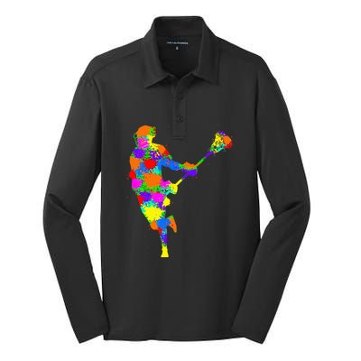 Lacrosse Player Silk Touch Performance Long Sleeve Polo