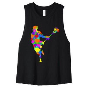 Lacrosse Player Women's Racerback Cropped Tank