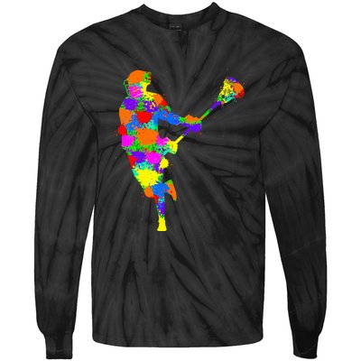 Lacrosse Player Tie-Dye Long Sleeve Shirt