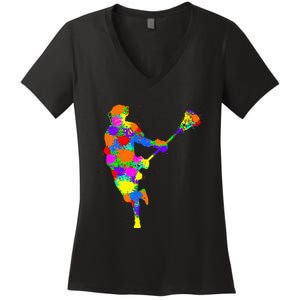 Lacrosse Player Women's V-Neck T-Shirt