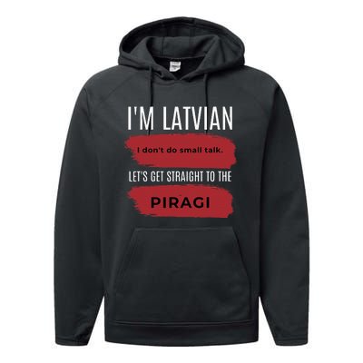 Latvian Pride Latvia Souvenir Piragi Latvian Favorite Food Performance Fleece Hoodie