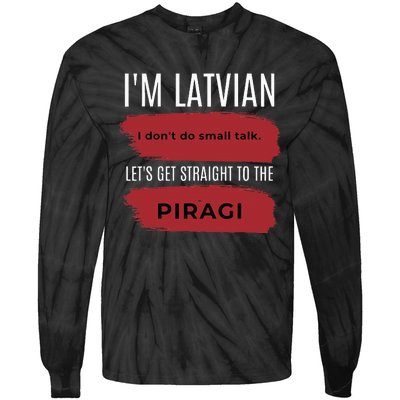 Latvian Pride Latvia Souvenir Piragi Latvian Favorite Food Tie-Dye Long Sleeve Shirt