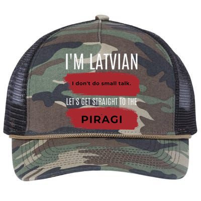 Latvian Pride Latvia Souvenir Piragi Latvian Favorite Food Retro Rope Trucker Hat Cap