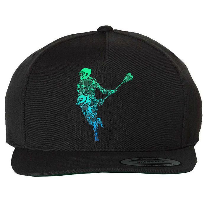 Lacrosse Player Wool Snapback Cap