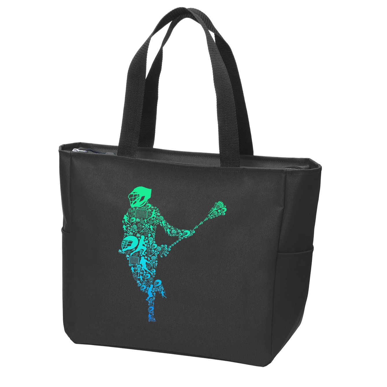 Lacrosse Player Zip Tote Bag
