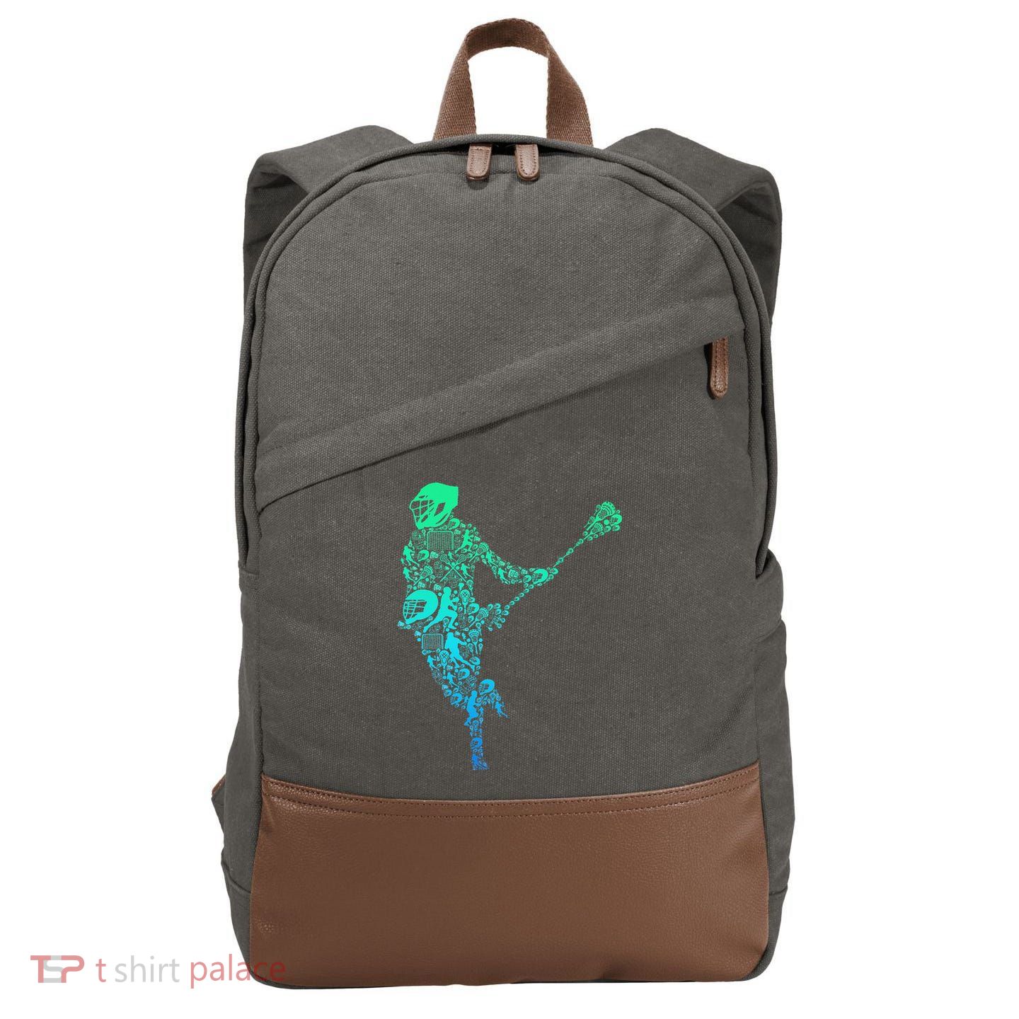 Lacrosse Player Cotton Canvas Backpack