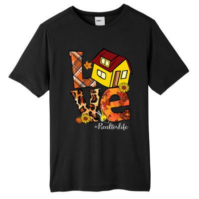 LOVE Pumpkin Leopard Realtor Life Fall Thanksgiving Tall Fusion ChromaSoft Performance T-Shirt