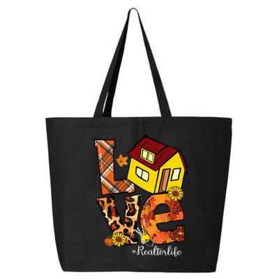 LOVE Pumpkin Leopard Realtor Life Fall Thanksgiving 25L Jumbo Tote