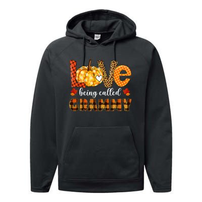 Leopard Pumpkin Love Being Called Grammy Fall Thanksgiving Performance Fleece Hoodie