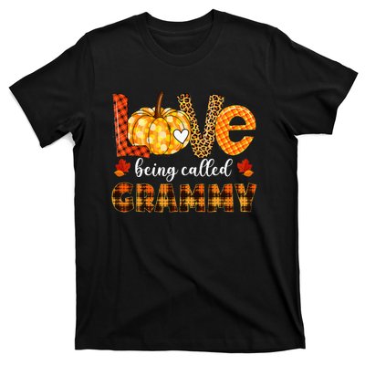 Leopard Pumpkin Love Being Called Grammy Fall Thanksgiving T-Shirt