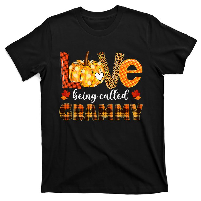 Leopard Pumpkin Love Being Called Grammy Fall Thanksgiving T-Shirt