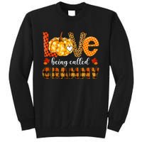 Leopard Pumpkin Love Being Called Grammy Fall Thanksgiving Tall Sweatshirt