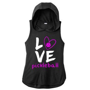 Love Pickleball Ladies PosiCharge Tri-Blend Wicking Draft Hoodie Tank