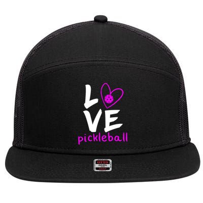 Love Pickleball 7 Panel Mesh Trucker Snapback Hat