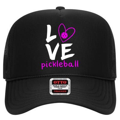 Love Pickleball High Crown Mesh Back Trucker Hat