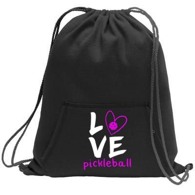 Love Pickleball Sweatshirt Cinch Pack Bag