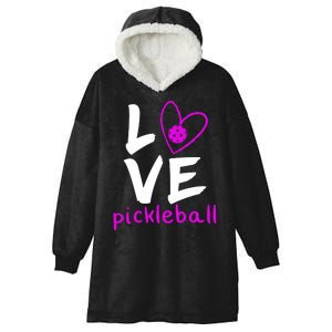 Love Pickleball Hooded Wearable Blanket