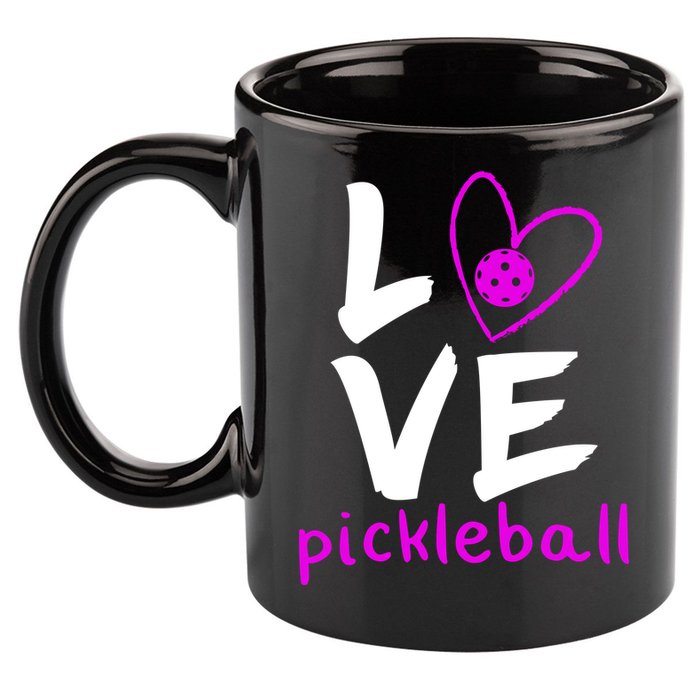 Love Pickleball 11oz C Handle Ceramic Mug