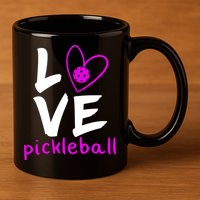 Love Pickleball 11oz C Handle Ceramic Mug